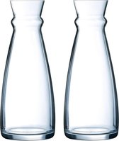 Set van 4x stuks glazen schenkkan/karaf 1 liter - Sapkannen/waterkannen/schenkkannen