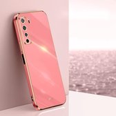 Voor Huawei nova 7 SE XINLI Straight 6D Plating Gold Edge TPU Shockproof Case (Hawthorn Red)