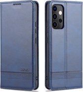 Voor Samsung Galaxy A82 5G AZNS Magnetische Kalf Textuur Horizontale Flip Leather Case met Kaartsleuven & Houder & Portemonnee (Donkerblauw)