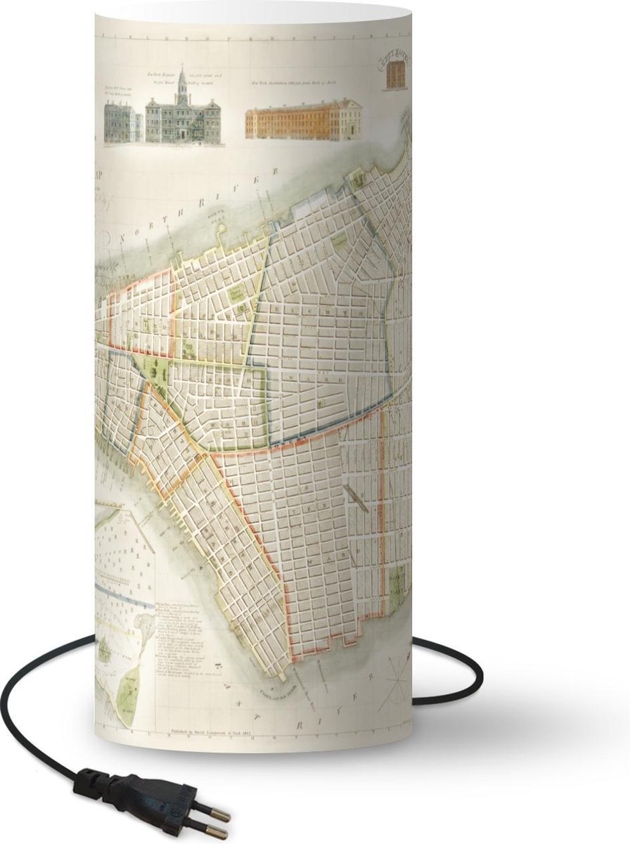 Lamptiger Tafellamp - Kaart - Ø 14 Cm - E14 - Multicolor