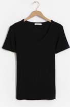 Sissy-Boy - Zwarte rib t-shirt met v-hals