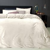 Y-NOT - Fluweel/Velvet - Dekbedovertrek - Eenpersoons - 140x200/220 cm - Creme