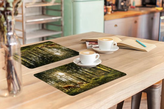 Set de table - Cerf - Nature - Forêt - 45x30 cm - 6 pièces