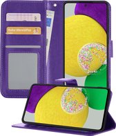 Hoesje Geschikt voor Samsung A52s Hoesje Book Case Hoes Wallet Cover - Hoes Geschikt voor Samsung Galaxy A52s 5G Hoesje Bookcase Hoes - Paars