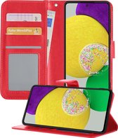 Hoesje Geschikt voor Samsung A52s Hoesje Book Case Hoes Wallet Cover - Hoes Geschikt voor Samsung Galaxy A52s 5G Hoesje Bookcase Hoes - Rood