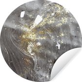 Papier peint Circle - Marbre - Or - Luxe - Wit - ⌀ 120 cm XXL
