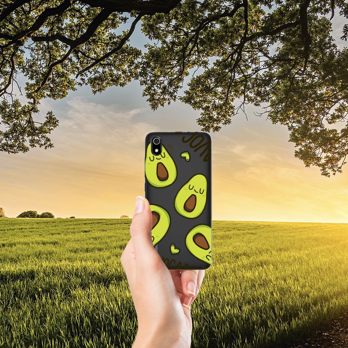 TPU Hoesje voor Xiaomi Redmi 7A Telefoonhoesje met Naam Avocado Singing