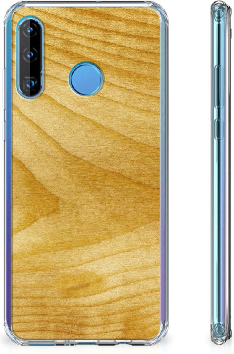 Huawei P30 Lite Stevig Telefoonhoesje Licht Hout