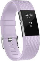 Fitbit Charge 2 siliconen bandje |Lavendel |Diamant patroon | Premium kwaliteit | Maat: S/M | TrendParts