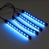 4 Stks USB LED Auto-interieur Decoratie Verlichting RGB Vloer Sfeer Licht Strip Muziekbesturing Neon Lamp