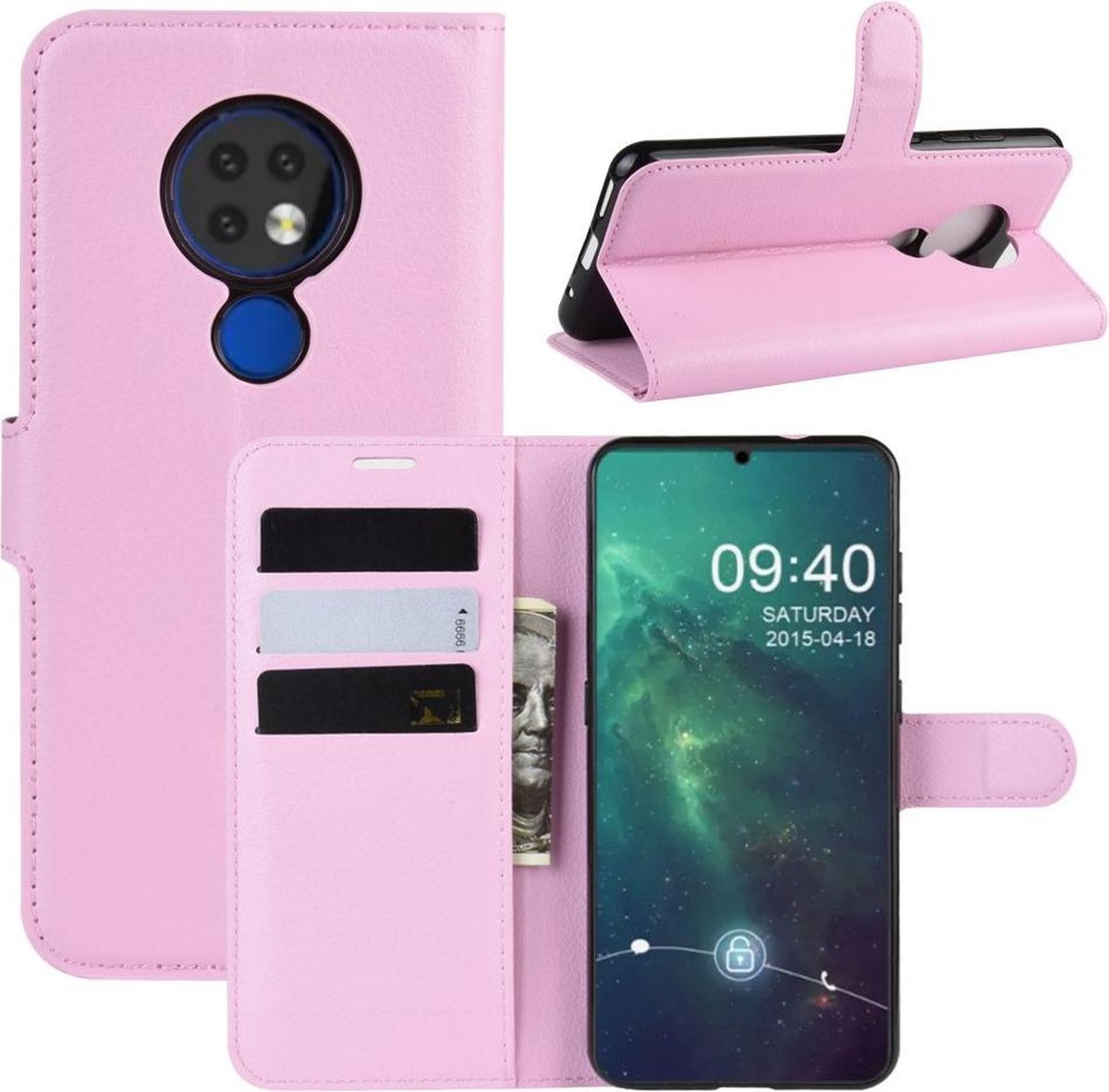 Book Case - Geschikt voor Nokia 6.2 / 7.2 Hoesje - Pink