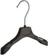De Kledinghanger Gigant - 40 x Babyhanger kunststof zwart met schouderverbreding en rokinkepingen, 20 cm