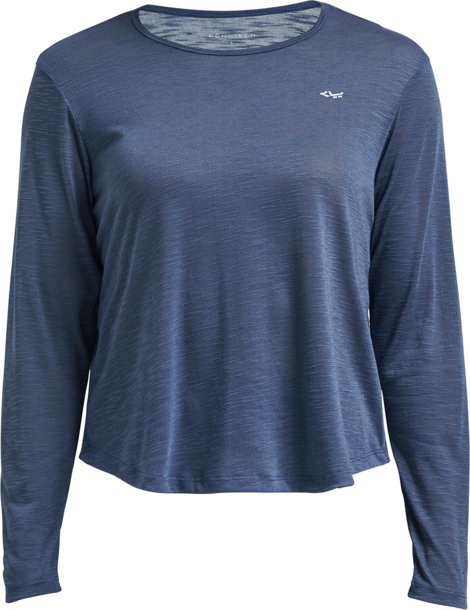 Rohnisch Sheer Long Sleeve Top Dames Sportshirt - Dusty Blue - Maat XXXL
