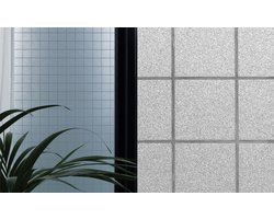 Blokken gezandstraald raamfolie 45 cm x 2 m
