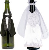 Amscan Kleertjes Champagneflessen Bruid En Bruidegom - 2 stuks