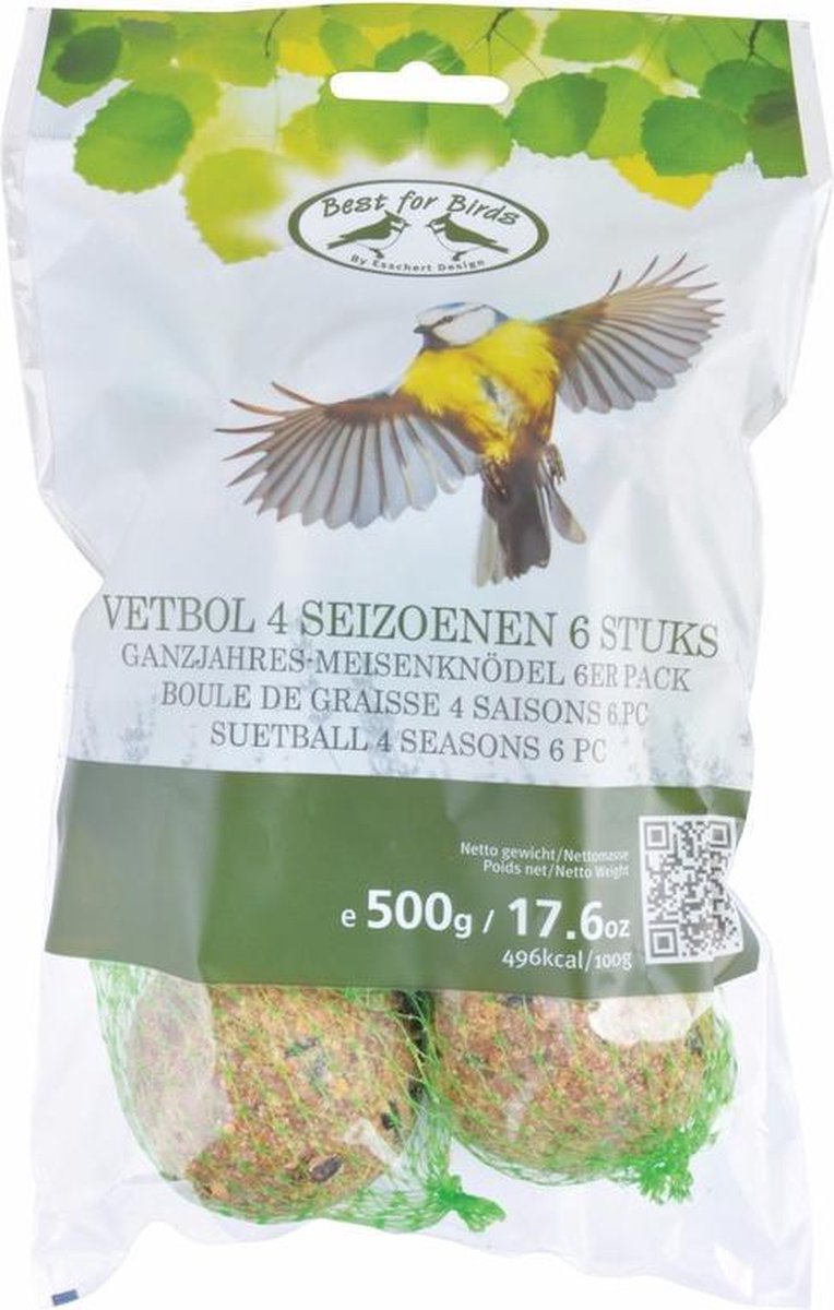 Dehner Natura Premium Nourriture pour Oiseaux Sauvages, Boules de Graisse aux Insectes, avec Filet, 30 pièces de 90 grammes (2,7 kg