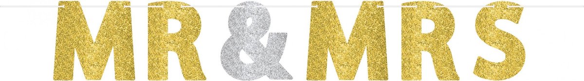 Amscan by Riethmuller - Riethmüller - Letter Banner Wedding Decorations glitter Mr. & Mrs.