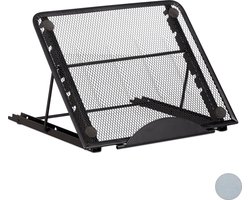 relaxdays tablet standaard - tablet houder - universeel - 12 inch - inklapbaar zwart