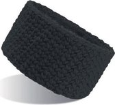 Gebreide winter hoofdband zwart voor dames