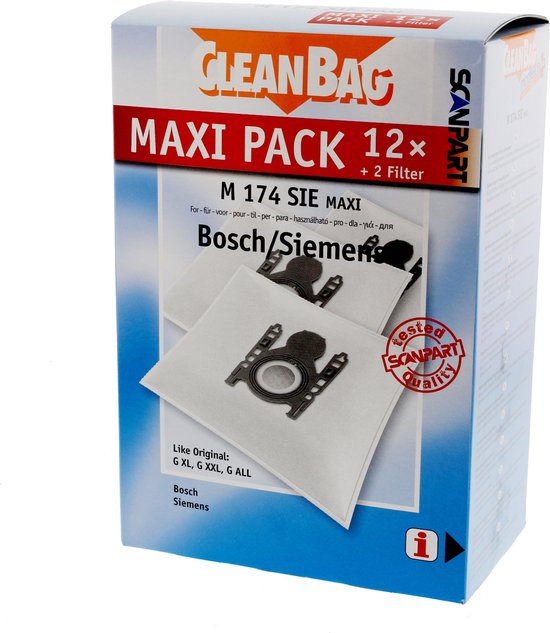 CleanBag stofzuigerzakken 12 stuks - Geschikt voor Bosch Siemens - G XL G  XXL G ALL -... | bol.com
