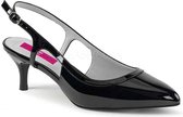 Pleaser Pink Label Pumps -44 Shoes- KITTEN-02 Paaldans schoenen Zwart