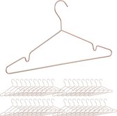 Relaxdays 40x kleerhangers rosé goud - kledinghanger - broeklat - draadstaal - roze