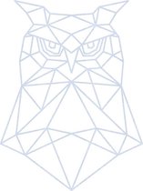 Uil Geometrisch Hout 60 x 80 cm Grey - Wanddecoratie