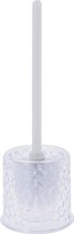 Transparante toiletborstel houder met druppels 37 cm - Toiletborstelhouders/wc-borstelhouders voor toilet - Schoonmaakproducten