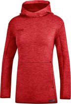 Jako Sweater met Capuchon Premium Basics Dames Rood Gemeleerd Maat 38