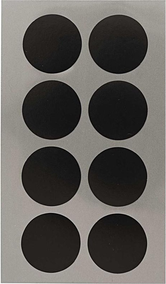 64x étiquettes autocollantes rondes noires 25 mm - Autocollants bureau /  bureau à