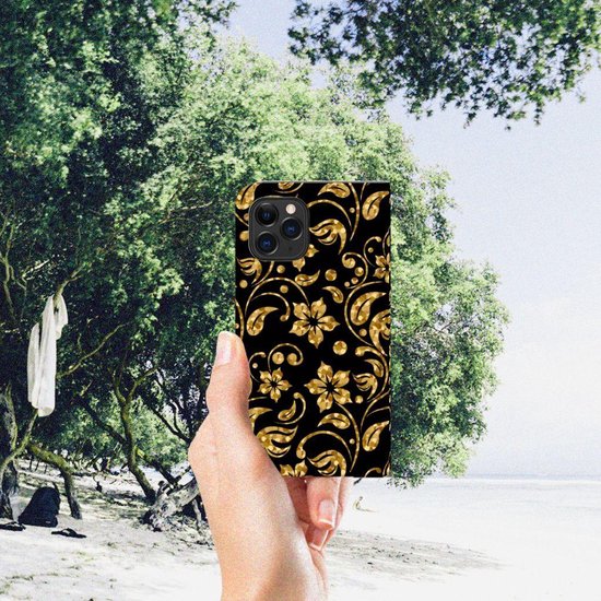 iPhone 11 Pro Smart Cover Fleurs dorées