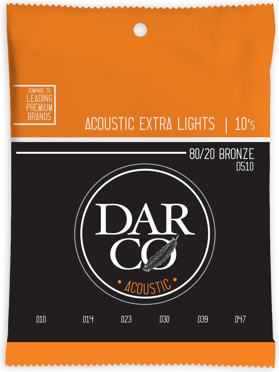 Darco Acoustic D510 Extra Lights 80/20 Bronze 10-47 snarenset voor westerngitaar
