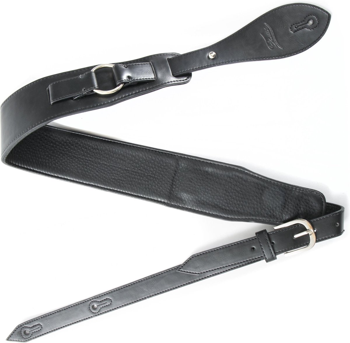 Fame Garment Leather Vintage Strap Black - Gitaarband