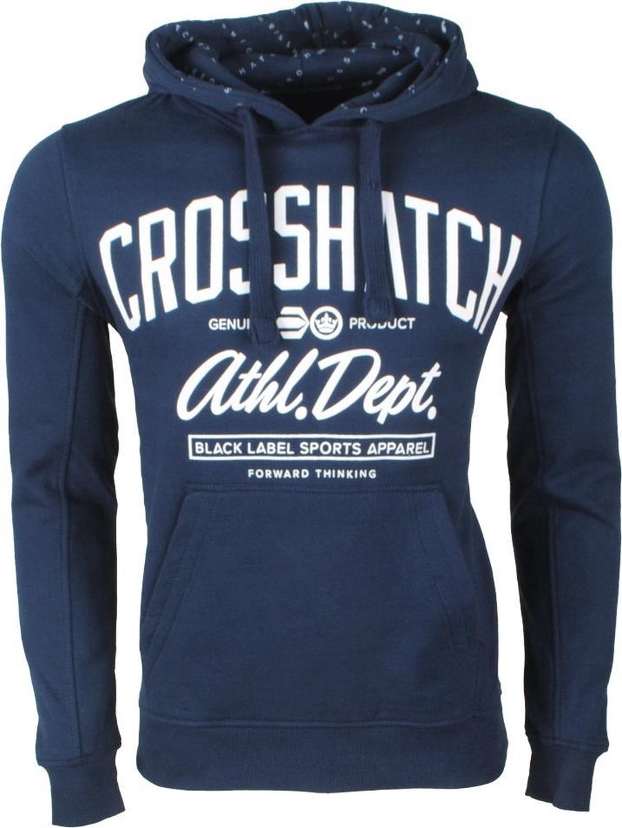 | CrossHatch Hoodie Sweat Model CH Hoody Navy Crosshatch Heren Trui Model Lumbert ZwartGrijs Moda