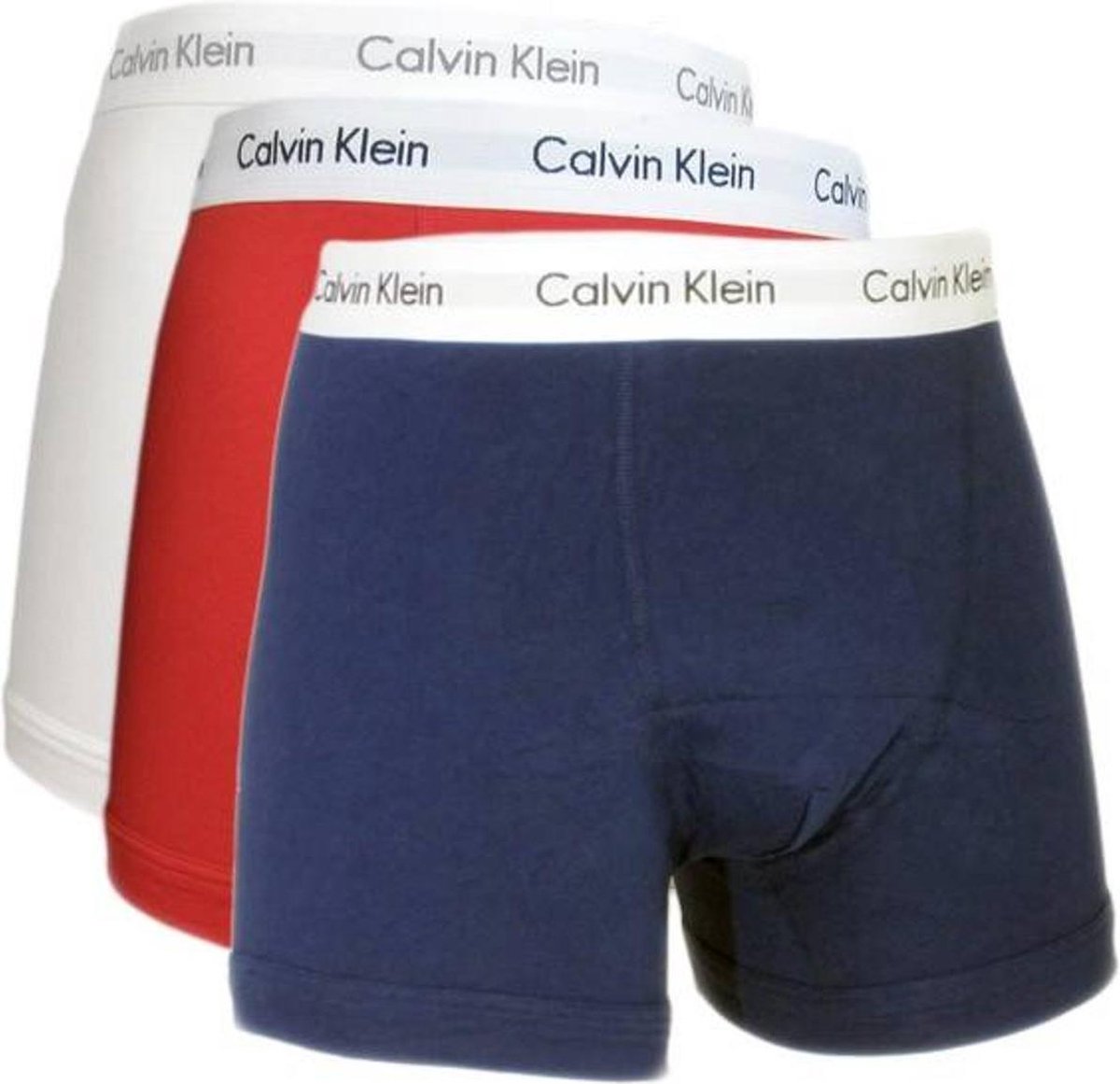 Calvin Klein Boxershorts - Heren - 3-pack - Wit/Blauw/Rood - Maat M