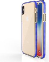 GadgetBay Beschermend gekleurde rand hoesje iPhone X XS Case TPE TPU back cover - Blauw