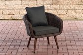 Clp Ameland - Fauteuil - 5mm ronde Poly rotan - - Bruin gemêleerd Antraciet