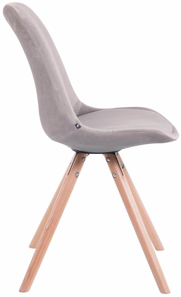CLP Toulouse - Eetkamerstoel - Rond frame - Fluweel grijs natura