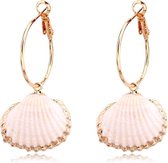 LGT Jewels damesoorbellen met Open Roze Schelp
