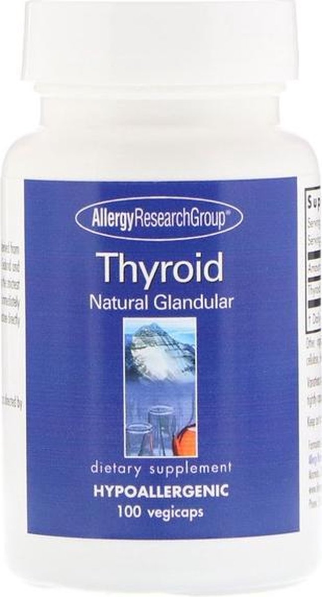 Thyroid Natural Glandular 100 Vegetarian Capsules Allergy Research