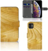 Hoesje iPhone 11 Book Style Case Licht Hout