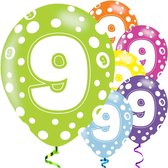 Ballonnen - 9 jaar assorti - 6 stuks