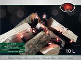 CBD Kerstboomverlichting - 10 lampjes - VLAMEFFECT - 1,5M aanloopsnoer - zwart - 230V