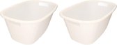 2x Witte kunststof wasmanden 35 liter - Wasmanden/wasgoedmanden - Huishoudelijke producten/artikelen - Huishouden