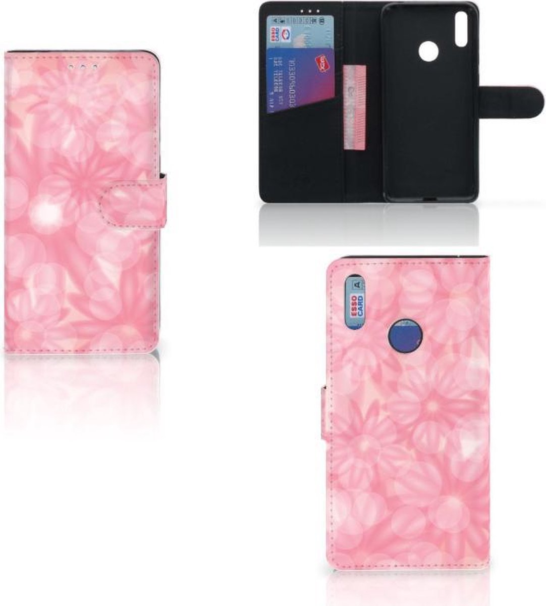 Book Case voor Huawei Y7 (2019) Hoesje Spring Flowers