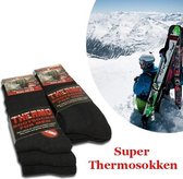 12-pack ( 12 Paar )Super Thermosokken | Maat 43-46 | Zwart kleur