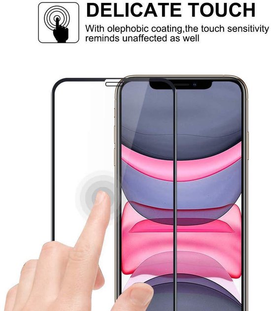 iPhone 11 Pro Max - Bookcase white - étui portefeuille + 2X Full Cover Tempered Glass écran en verre trempé