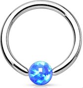 Opal Blauw Ball Closure Ring 1.2x8