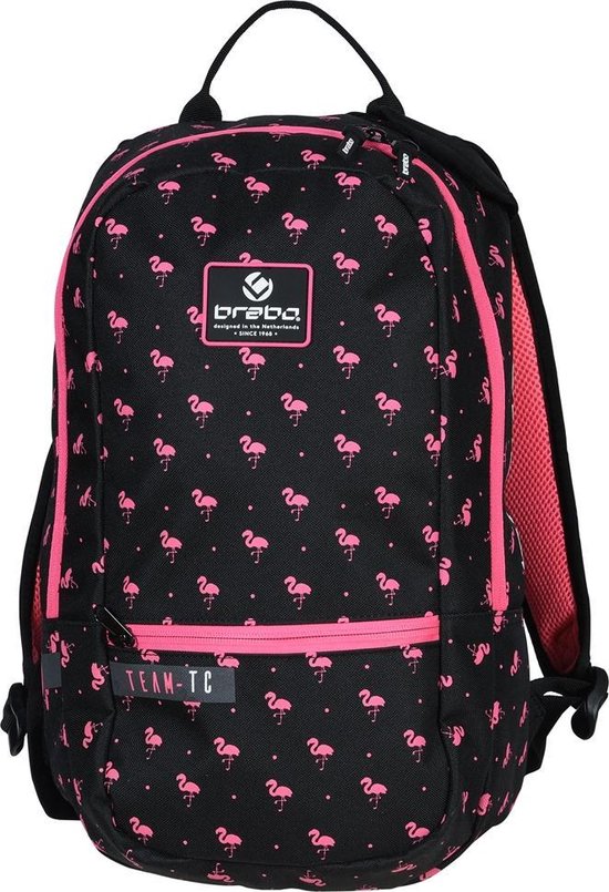 Brabo Backpack Flamingo Black/Pink Sticktas Unisex - Black/Pink | bol.com