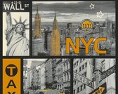 A.S. Création behangpapier New york grijs en geel - AS-300451 - 53 cm x 10,05 m